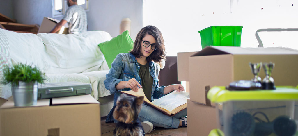 woman packing for moving